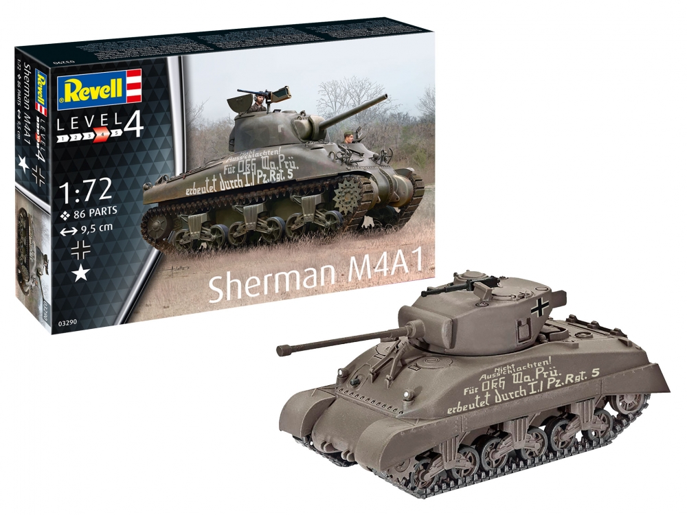 1:72 Сборная модель Американский средний танк Sherman M4A1 - 03290