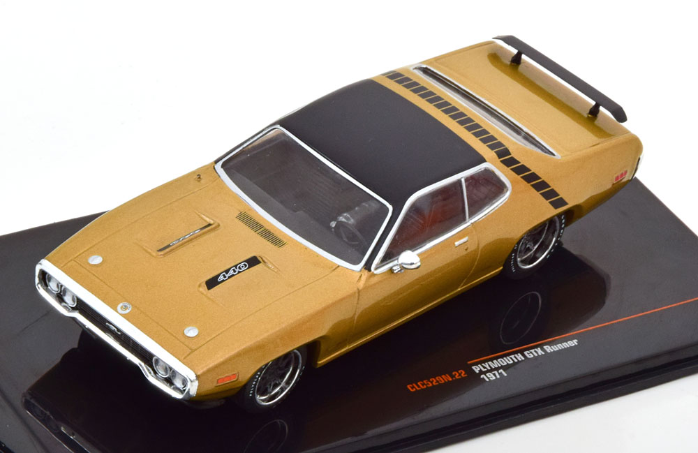 1:43 PLYMOUTH GTX Runner (1971), gold metallic matt-black - CLC529