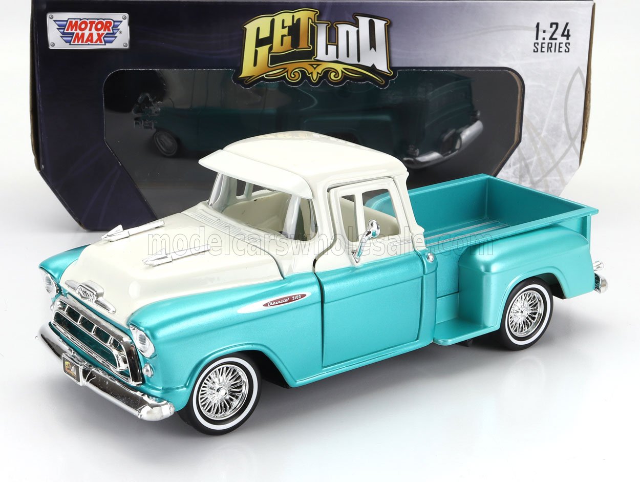 1:24 CHEVROLET 3100 Pick-up Stepside (1957), Green Met White - 79032GN