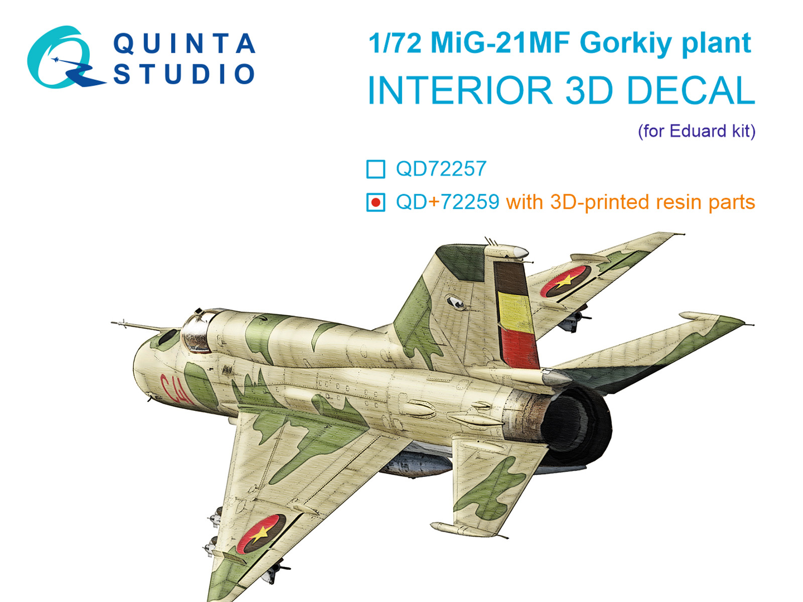 1:72 3D Декаль интерьера кабины MiGG-21МФ (Горьковского завода) (Eduard) (с 3D-печатными деталями) - QD+72259