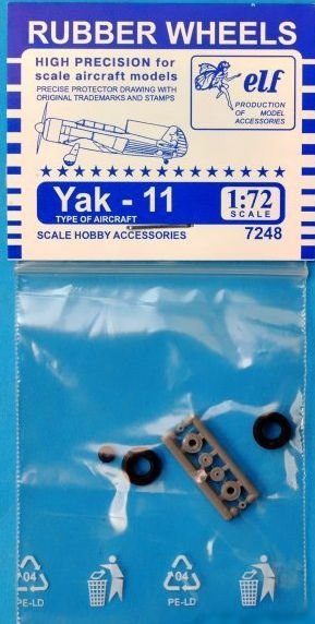 1:72 Колеса резиновые Советский учебно-тренировочный самолет Як-11 - 7248