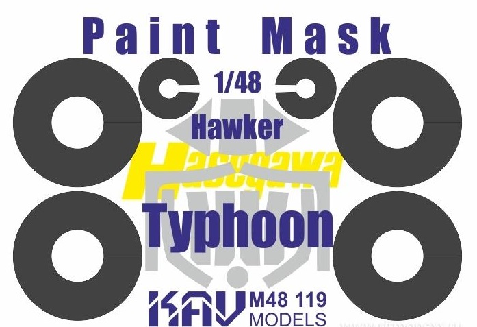 1:48 Маска окрасочная на Hawker Typhoon (Hasegawa) - M48 119