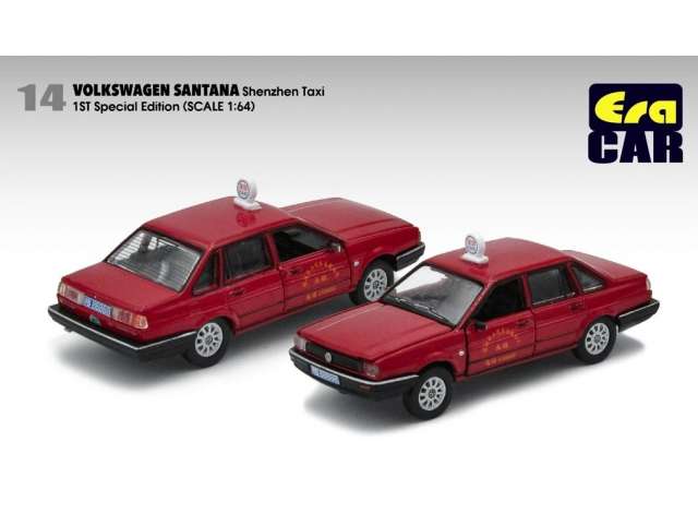 1:64 VOLKSWAGEN Santana 1 st  Special Edition *Shenzhen Taxi*, red - VW20SARF14