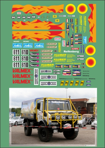 1:43 Набор декалей Mercedes Unimog 610-611 Dakar 1986 - U054