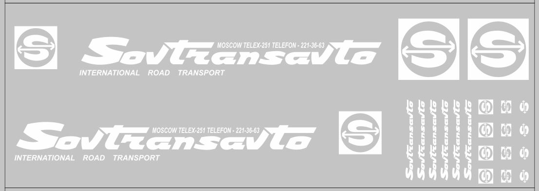1:43 Набор декалей Sovtransavto для Минский-5205 (вариант 4), белый (100х290) - DKP0043