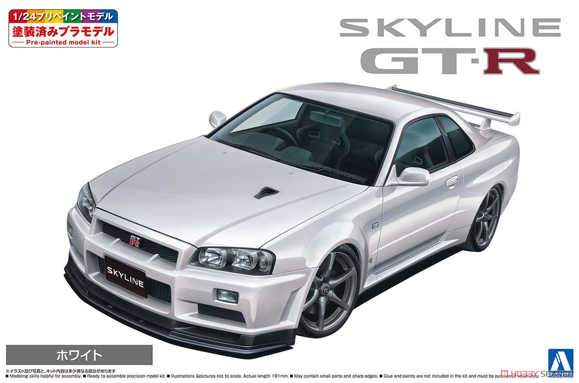 1:32 Сборная модель Nissan Skyline R34 Spec II (White) - 6558