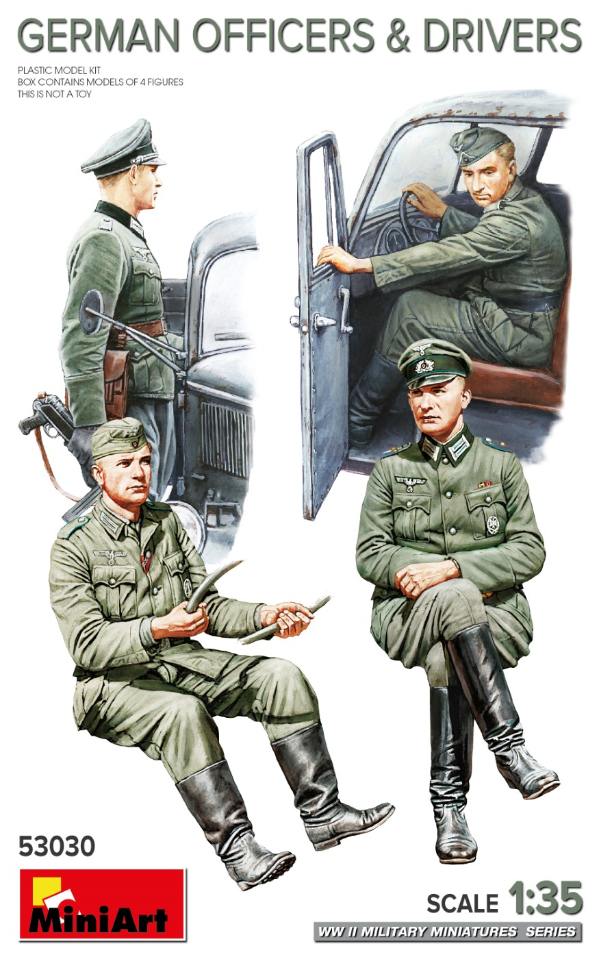 1:35 Сборная модель фигурки немецких офицеров и военных водителей / FIGURES German Officiers Military And Drivers - 53030