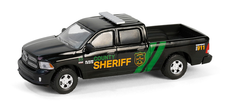 1:64 DODGE Ram 1500 Pick-up Sheriff (2013) - Yellowstone, Black - 62030A