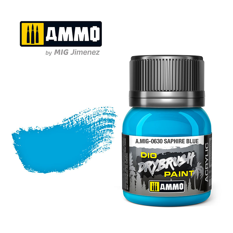 Краска акриловая для техники сухой кисти DRYBRUSH Сапфировый голубой, 40мл - AMIG0630