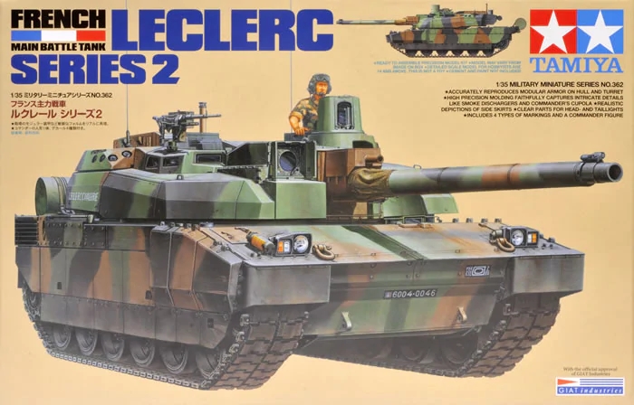 1:35 Сборная модель Французский основной танк Leclerc Series 2, с фигурой командира - 35362