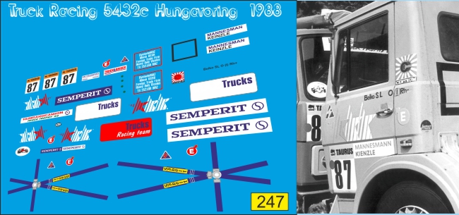 1:43 Набор декалей Минский 5432С №87 кольцевой команда Минский-TRT  1988 г - U247