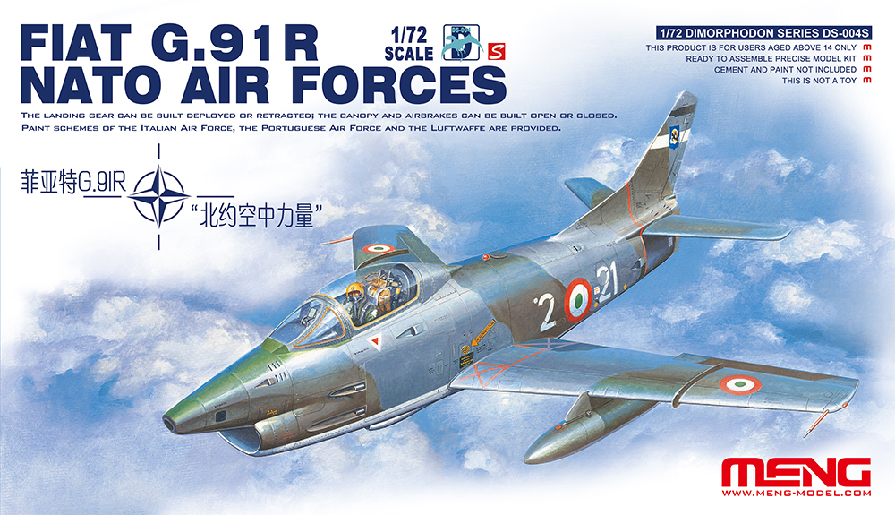 1:72 Сборная модель Легкий истребитель-бомбардировщик  Fiat G.91 R НАТО - DS-004s