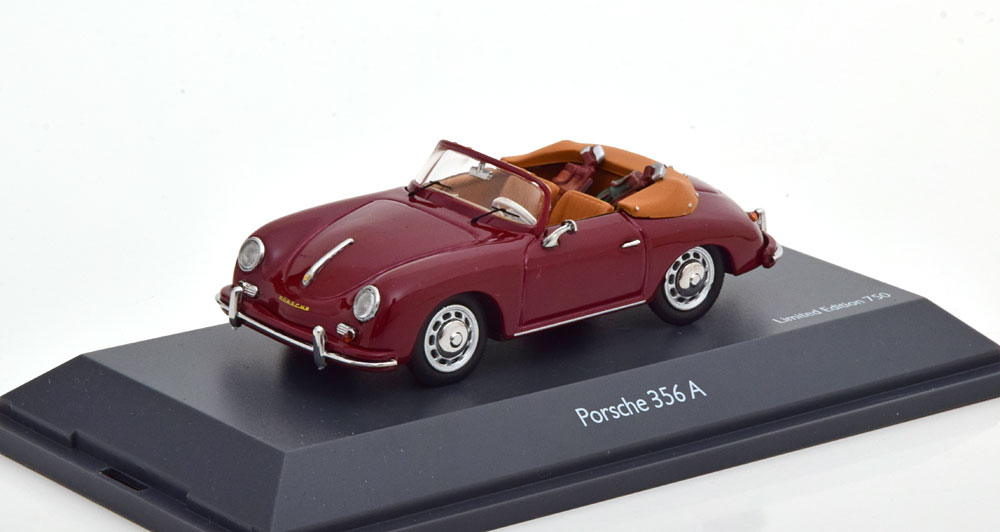 1:43 Porsche 356 A Cabriolet Golf, donkerrood - 02688