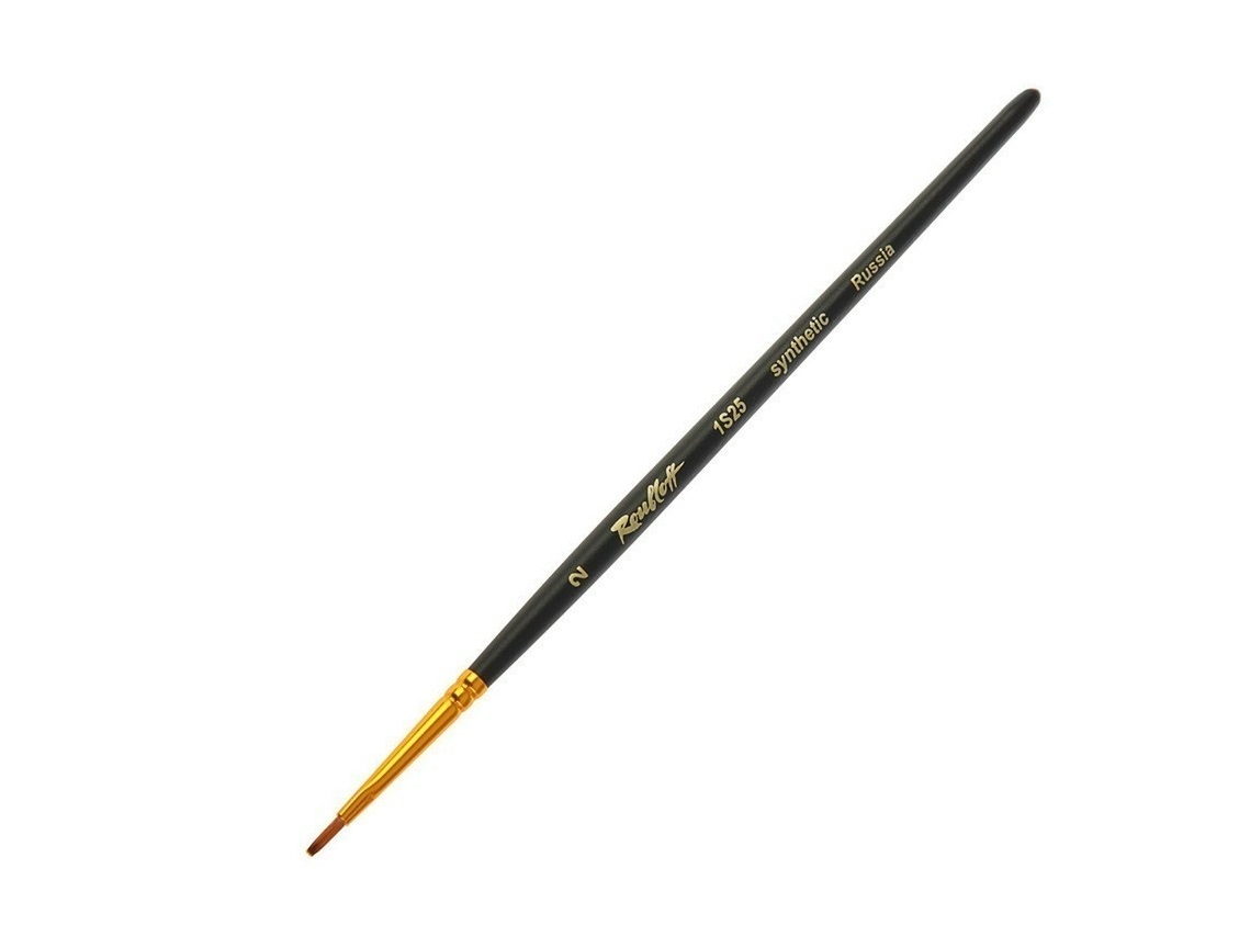 Кисть синтетика под колонок плоская №2 - 1S25-2 / ЖS2-02,05Ж