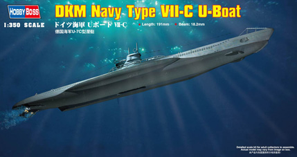 1:350 Сборная модель Подводная лодка German Navy Type VII-C U-Boat - 83505