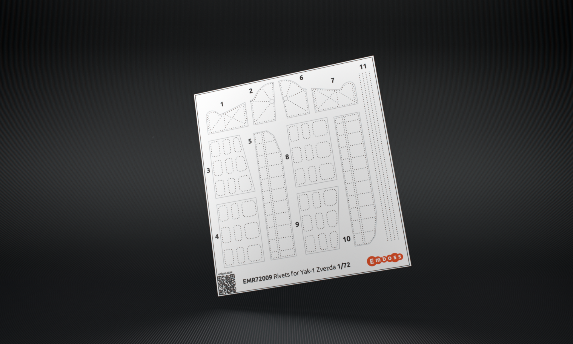 1:72 3D декаль Заклепки для модели Звезда 7327 - EMR72009