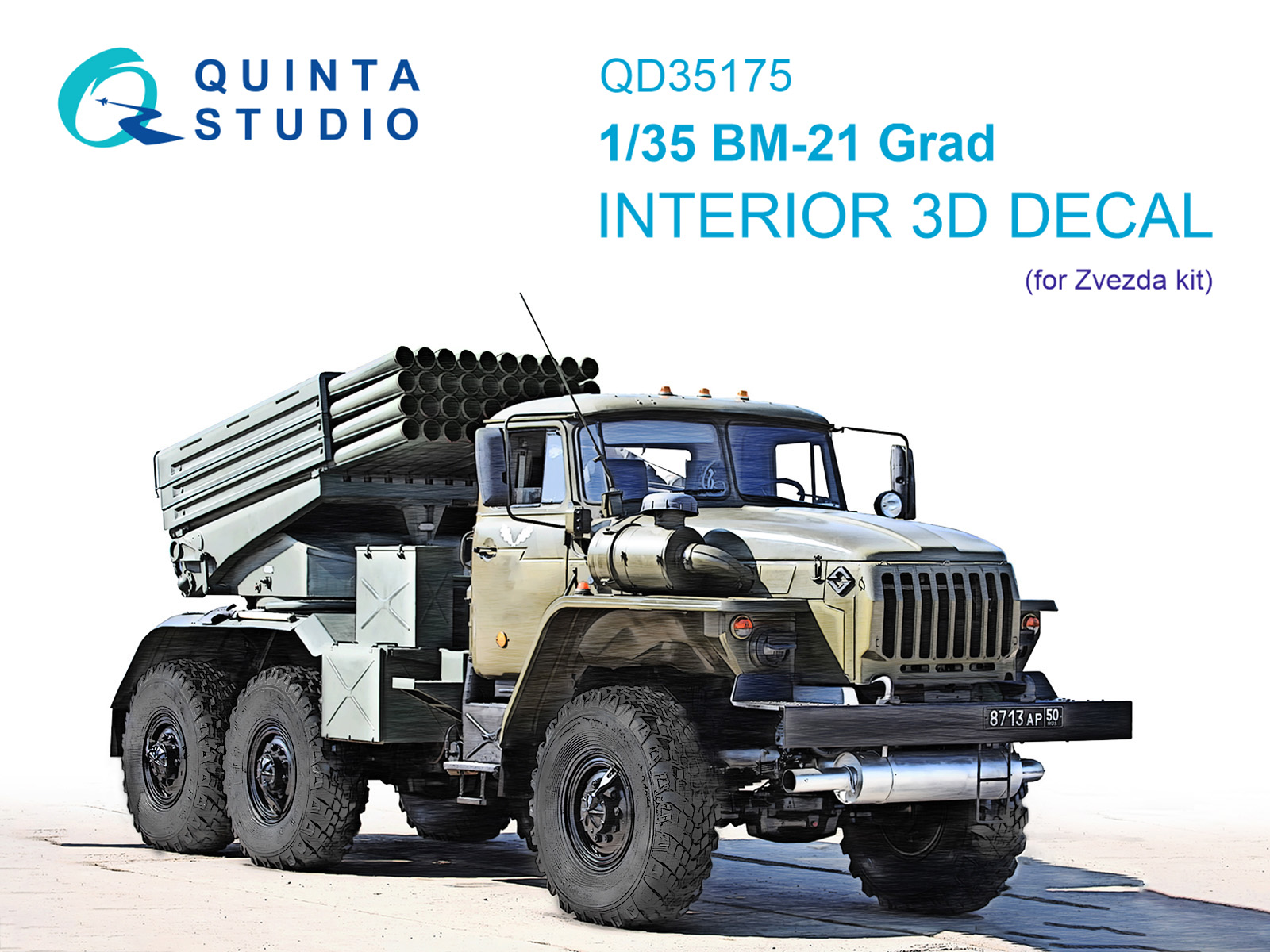 1:35 3D Декаль интерьера кабины БМ-21 Град (Звезда) - QD35175