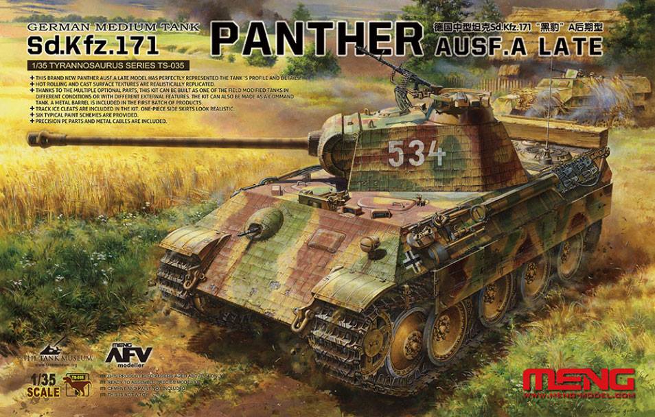 1:35 Сборная модель Немецкий средний танк Sd.Kfz 171 Panther Aufs.A поздних серий - TS-035