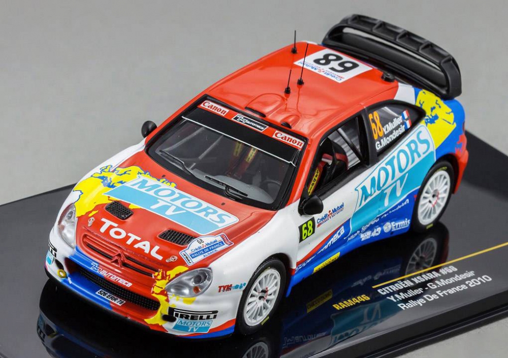 1:43 CITROEN Xsara WRC 68 Rally de France (Yvan Muller - Gilles Mondesir) 2010, red - RAM446