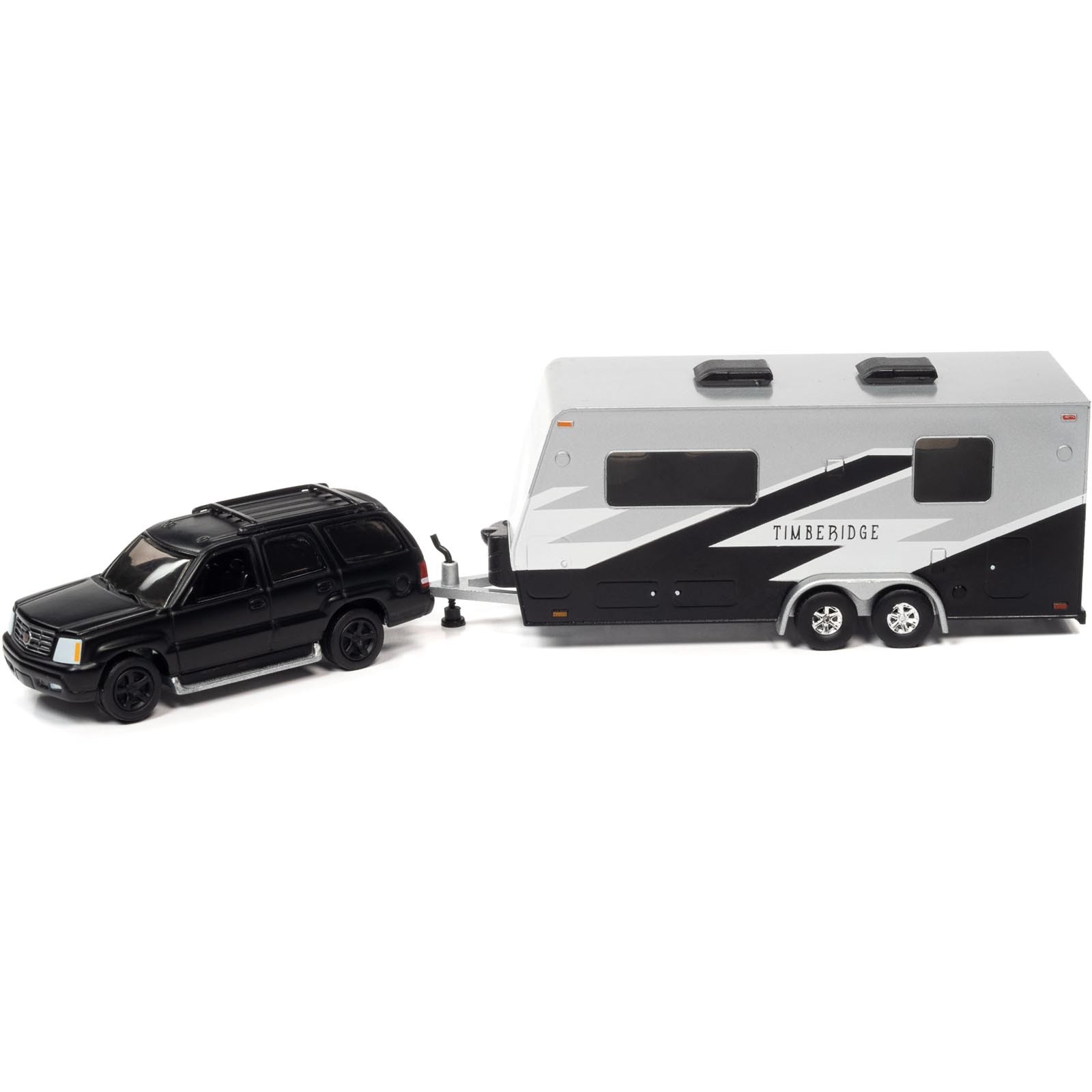 1:64 CADILLAC Escalade (2005) with Camper Trailer, black - JLSP201B
