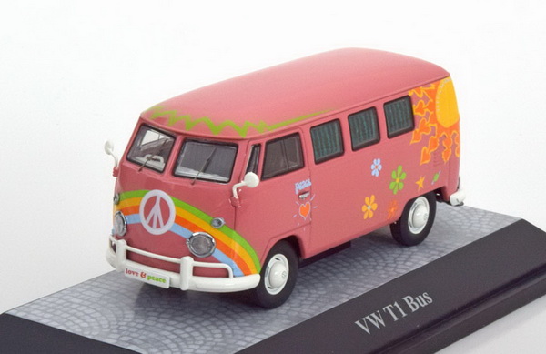1:43 VOLKSWAGEN T1 Bus 'Flower Power' (1965), pink - 13851