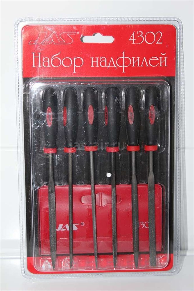 Набор надфилей с ручками, 6 шт., блистер + чехол - 4302