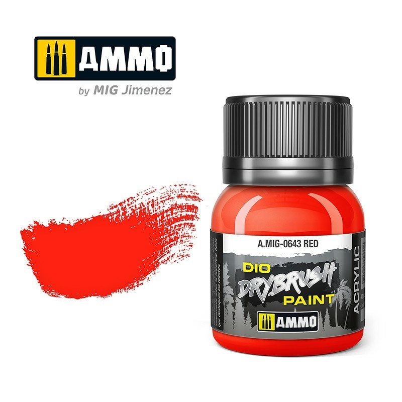 Краска акриловая для техники сухой кисти DRYBRUSH красный, 40мл - AMIG0643