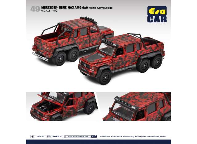 1:64 MERCEDES-BENZ G63 AMG 6X6 Flame Camouflage, red - MB206X64501