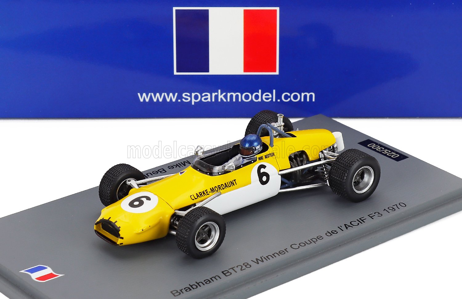 1:43 BRABHAM F3  Bt28 N 6 Winner Acif 1970 Mike Beuttler, Yellow White - SF318