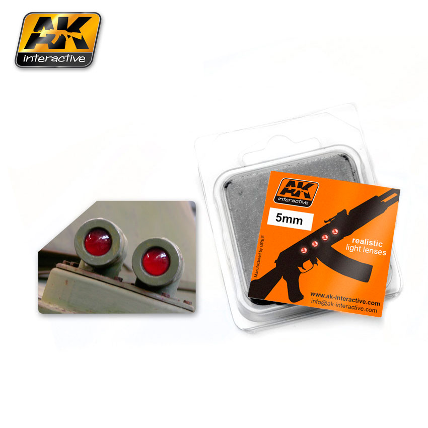 Линзы прозрачные красные RED 5mm - AK-219