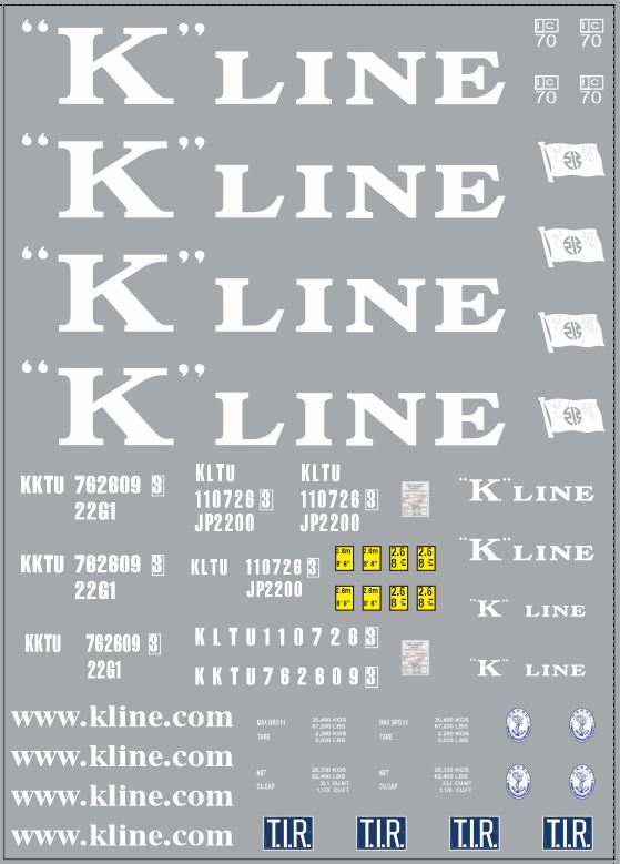 1:43 Набор декалей Контейнеры K-Line (100х140) - DKM0092