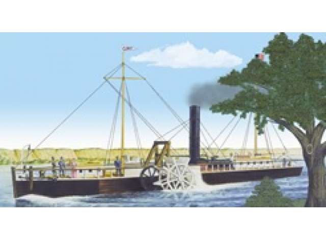 1:96 Колёсный пароход Clermont Роберта Фултона (1807), сборная модель - lndsHL200
