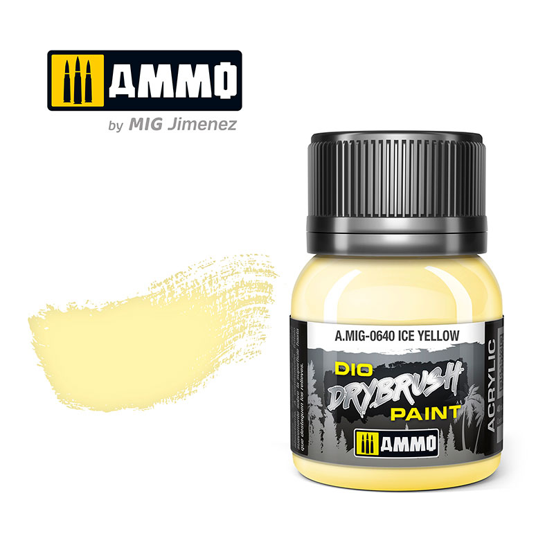Краска акриловая для техники сухой кисти DRYBRUSH Ледовый жёлтый, 40мл - AMIG0640