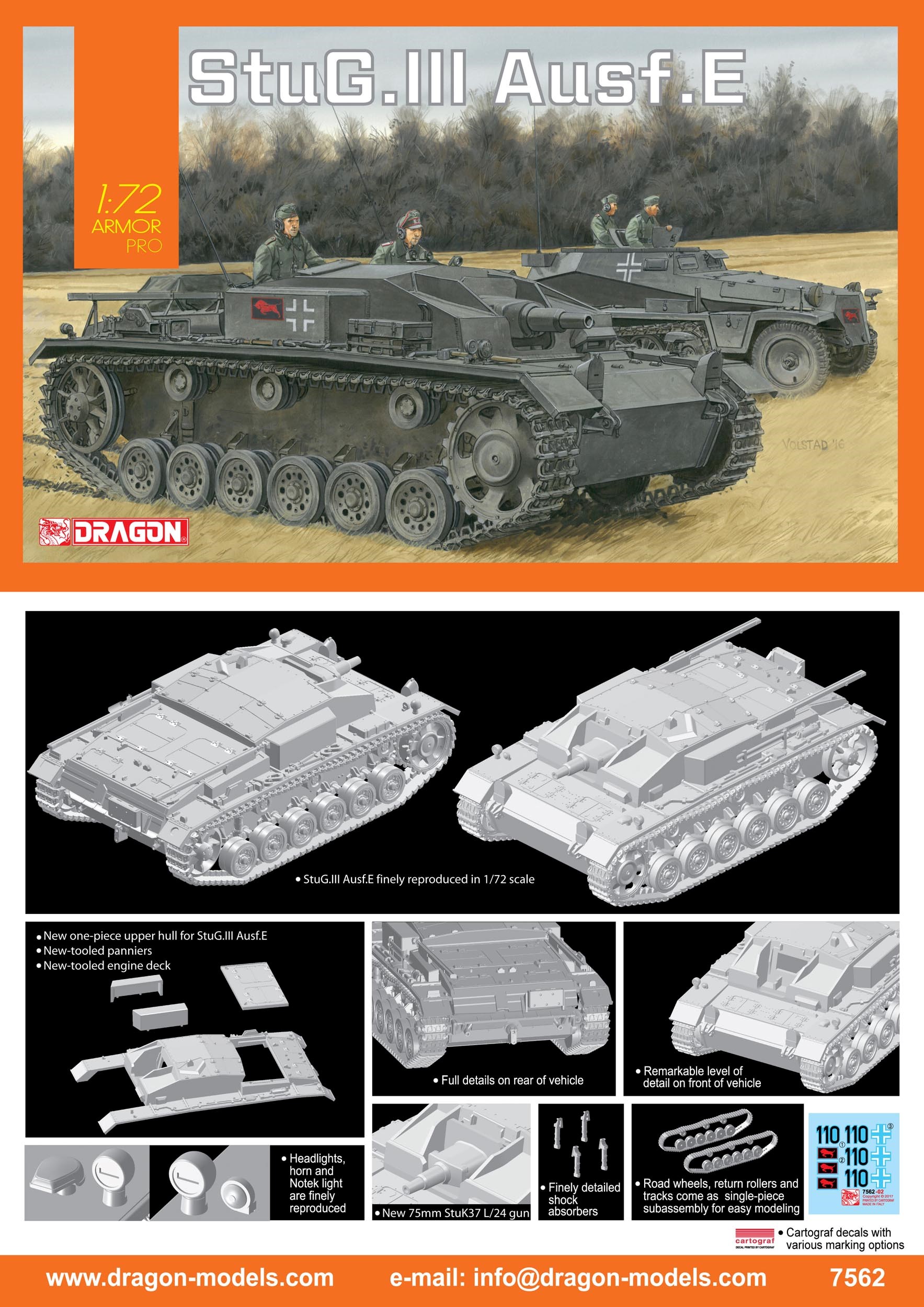 1:72 Сборная модель Немецкая САУ StuG.III Ausf. E - 7562