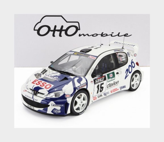 1:12 PEUGEOT 206 WRC №15 Tour de Corse Gilles Panizzi - Herve Panizzi (1999), white - OTG081