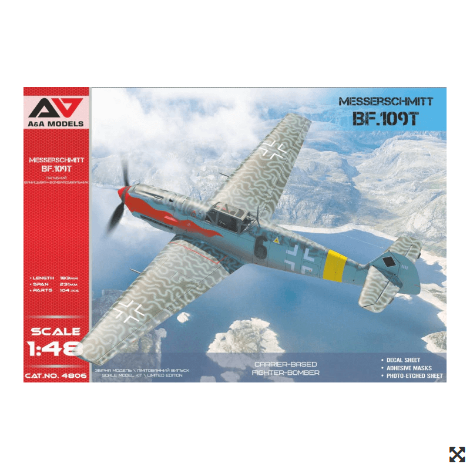 1:48 Сборная модель Самолет Bf-109T - АА4806
