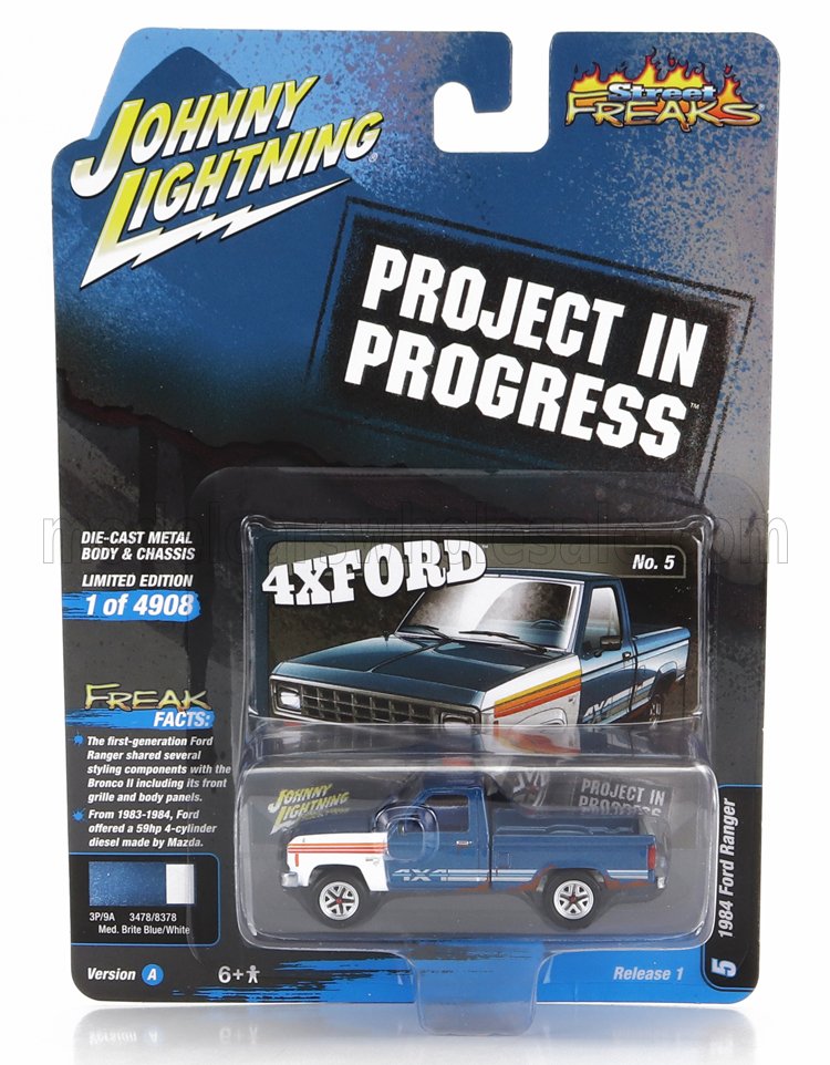 1:64 FORD Ranger Pick-up (1984), Blue White - JLSP297A-JLSF025