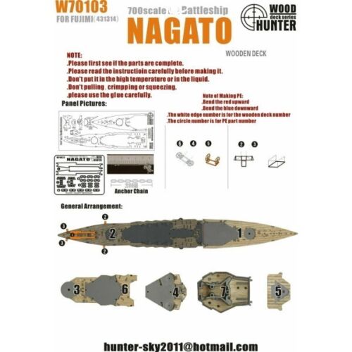 1:700 Набор деталей IJN Battleship Nagato (Fujimi 431314) - W70103