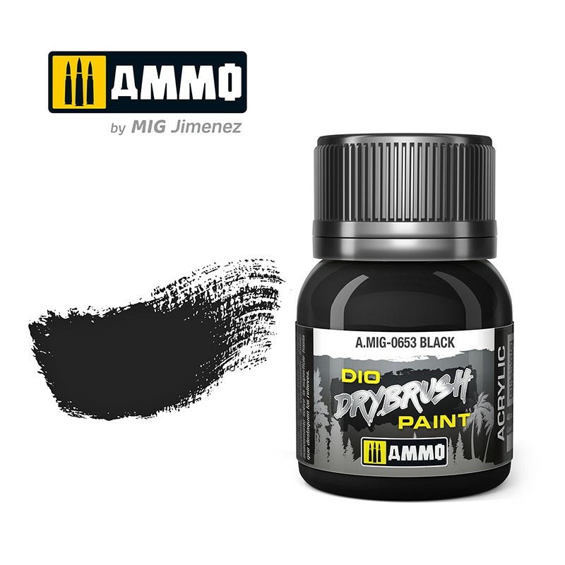 Краска акриловая для техники сухой кисти DRYBRUSH Чёрный коричневый, 40мл - AMIG0653