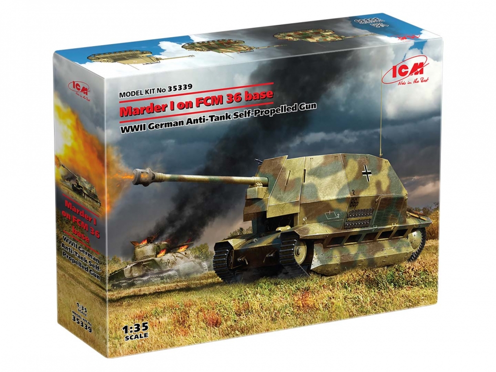 1:35 Сборная модель Marder I на базе FCM 36, Германская противотанковая САУ IIМВ - 35339