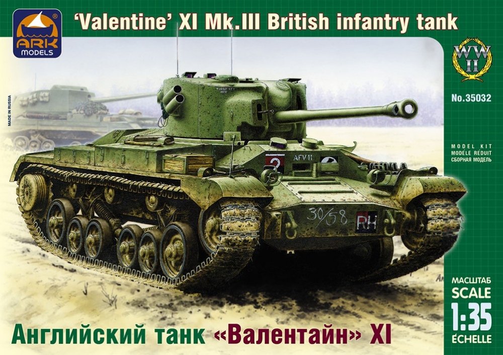 1:35 Сборная модель Британский пехотный танк Valentine XI - 35032