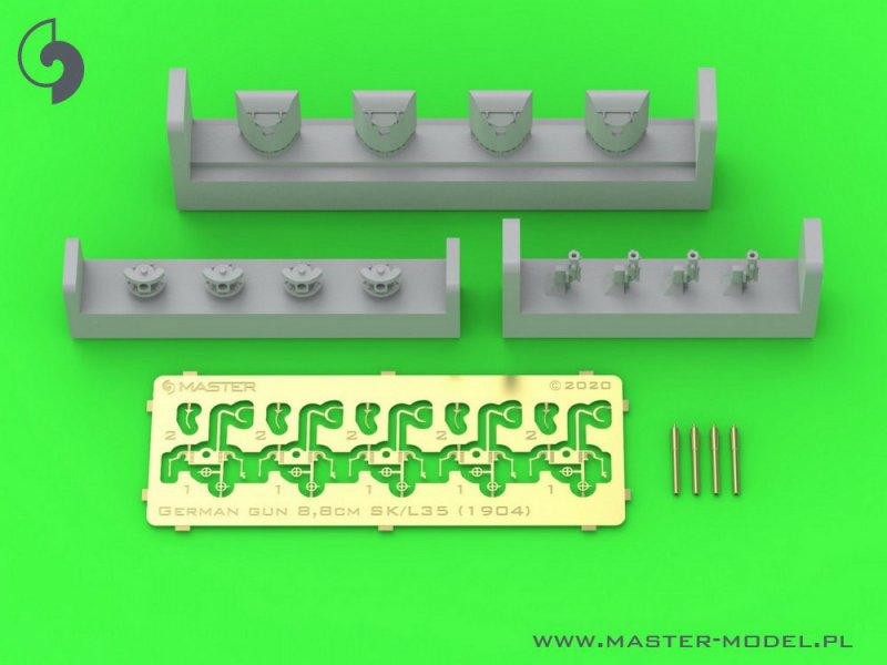 1:350 Немецкое ружье 8,8 см / 35 (3,46 дюйма) SK L / 35 - (4 шт.) - SM-350-111
