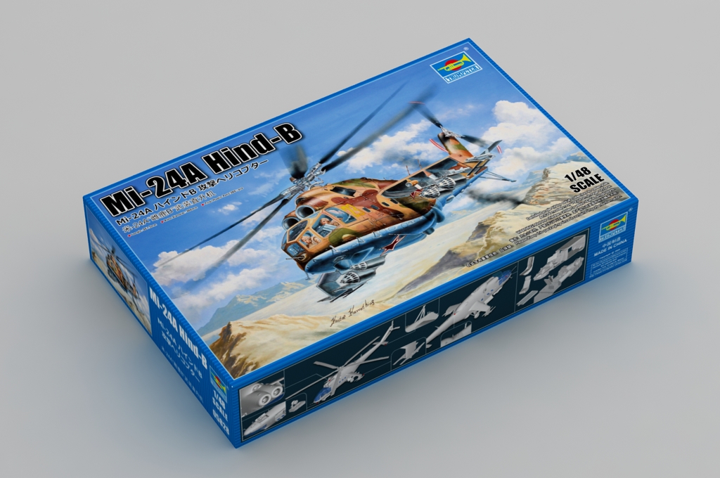 1:48 Сборная модель Российский ударный вертолёт Ми-24А Hind-B - 05828