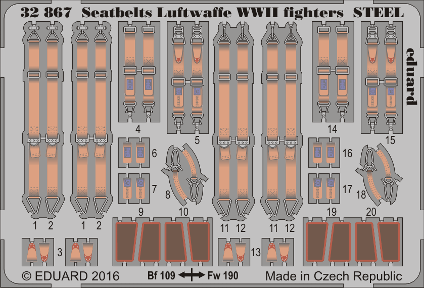 1:32 Фототравление Ремни Luftwaffe WWII СТАЛЬ - 32867