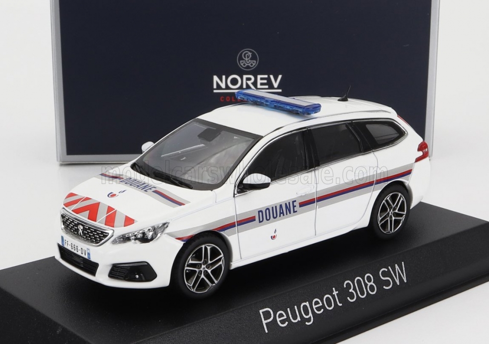 1:43 PEUGEOT 308 Gt Sw Station Wagon Douanes (2020), White - 473941