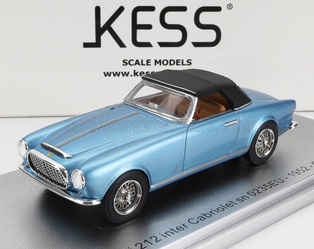 1:43 FERRARI 212 Inter Sn0235eu Cabriolet Closed (1952), Light Blue Met Black - KE43056262