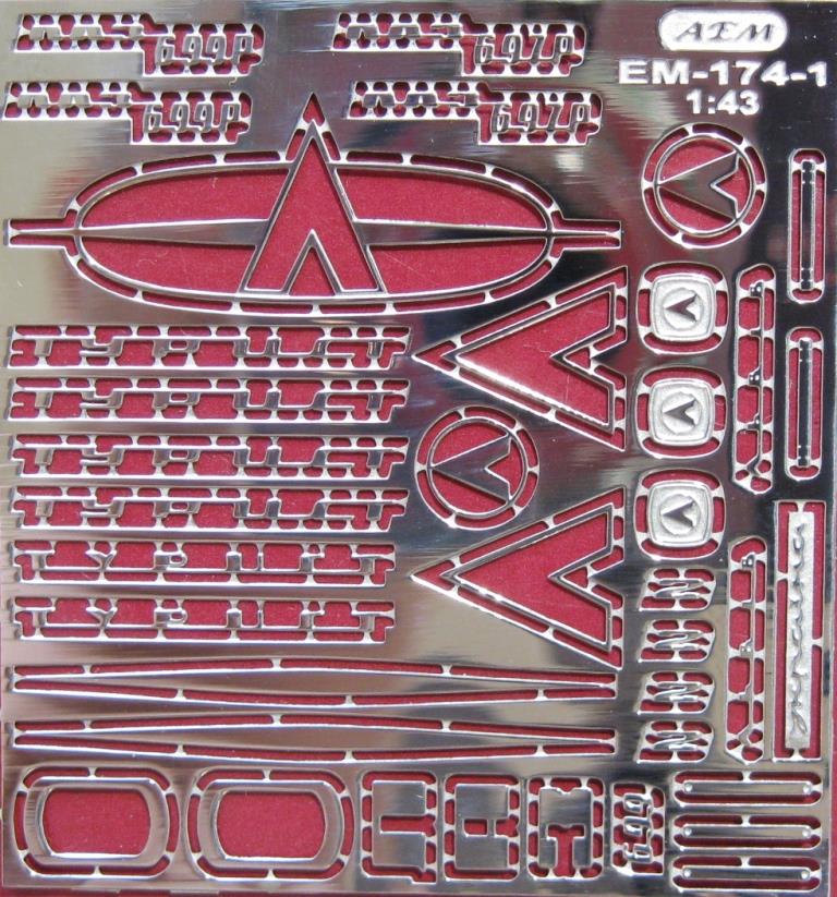 1:43 Фототравление Эмблемы для автобусов ЛАЗ - EM-174-1