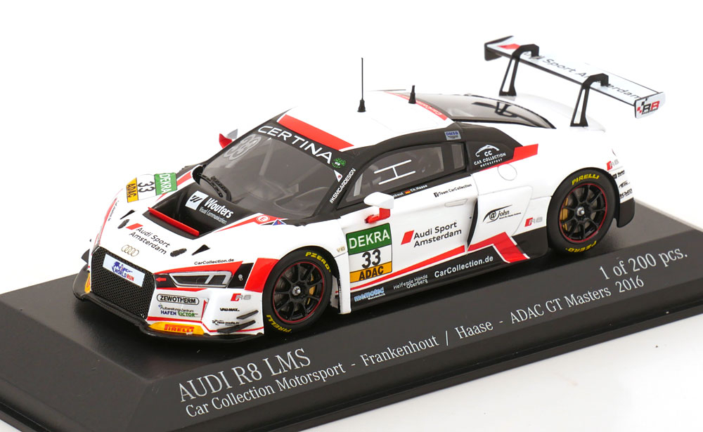 1:43 AUDI R8 Lms Team Car Collection Motorsport №93 Adac Gt Master (2016) Frankenhout - Haase, White - 437161193