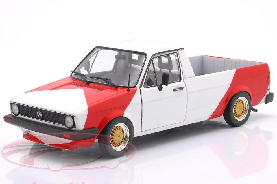 1:18 VOLKSWAGEN Caddy Pick-Up Red Cowboy Racing Tribute (1982), red / white - S1803512