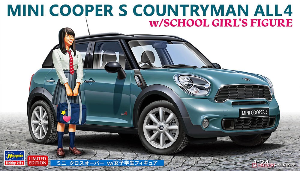 1:24 Сборная модель Mini Cooper S Countryman с фигуркой студентки - 52359